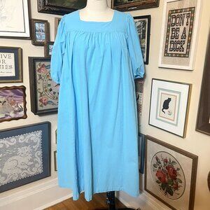 The Tog Shop Light Blue 100% Cotton Patio Dress with Two Pockets Size M